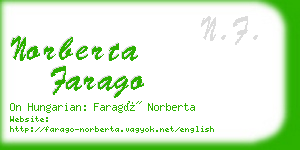 norberta farago business card